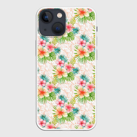 Чехол для iPhone 13 mini с принтом Гавайские цветы в Кировске,  |  | гаваи | джунгли | лето | тропики | цветочки | цветы