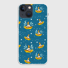 Чехол для iPhone 13 mini с принтом Много много Yellow Submarine. The Beatles в Кировске,  |  | beatles | rock | submarine | yellow | битлз | битлы | желтая | подводная лодка | подлодка | рок | рок н ролл | хиппи