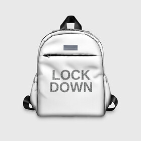 Детский рюкзак 3D с принтом QR Lockdown (англ) в Кировске, 100% полиэстер | лямки с регулируемой длиной, сверху петелька, чтобы рюкзак можно было повесить на вешалку. Основное отделение закрывается на молнию, как и внешний карман. Внутри дополнительный карман. По бокам два дополнительных кармашка | Тематика изображения на принте: covid | lockdown | qrкод | коронавирус | минимализм