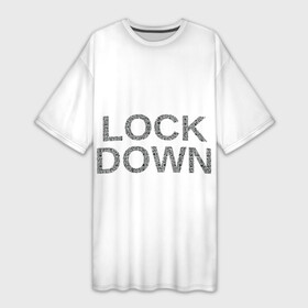 Платье-футболка 3D с принтом QR Lockdown (англ) в Кировске,  |  | covid | lockdown | qrкод | коронавирус | минимализм