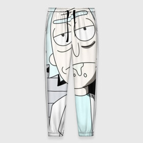 Мужские брюки 3D с принтом рикк в Кировске, 100% полиэстер | манжеты по низу, эластичный пояс регулируется шнурком, по бокам два кармана без застежек, внутренняя часть кармана из мелкой сетки | рикиморти