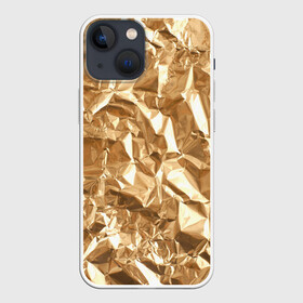 Чехол для iPhone 13 mini с принтом Мятая Фольга в Кировске,  |  | золотая фольга | золотой фон | мятая фольга | принт | фольга