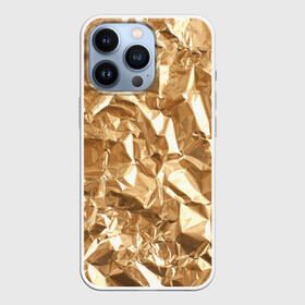 Чехол для iPhone 13 Pro с принтом Мятая Фольга в Кировске,  |  | золотая фольга | золотой фон | мятая фольга | принт | фольга