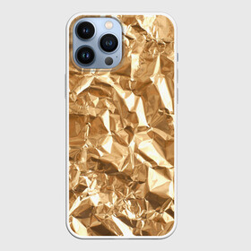 Чехол для iPhone 13 Pro Max с принтом Мятая Фольга в Кировске,  |  | золотая фольга | золотой фон | мятая фольга | принт | фольга