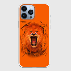 Чехол для iPhone 13 Pro Max с принтом ЛЕВ СКВОЗЬ ТКАНЬ в Кировске,  |  | animals | hunter | king | lion | вожак | дикие | животные | звери | клыки | король | лев | пасть | сила | ткань | хищник | царь | ярость