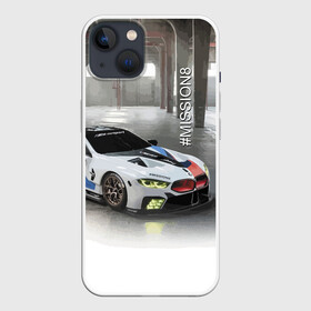 Чехол для iPhone 13 с принтом BMW Motorsport Mission 8 в Кировске,  |  | bmw | car | germany | motorsport | power | prestige | автомобиль | автоспорт | бмв | германия | мощь | престиж