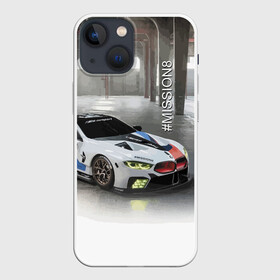 Чехол для iPhone 13 mini с принтом BMW Motorsport Mission 8 в Кировске,  |  | bmw | car | germany | motorsport | power | prestige | автомобиль | автоспорт | бмв | германия | мощь | престиж