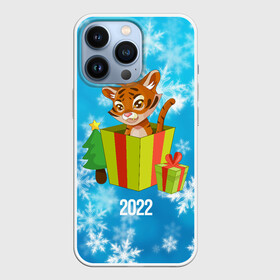 Чехол для iPhone 13 Pro с принтом Тигр в подарочной коробке в Кировске,  |  | Тематика изображения на принте: 2022 | год тигра | новый год | новый год 2022 | символ года | тигр | тигренок | тигрица | тигры