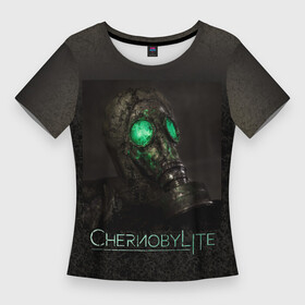 Женская футболка 3D Slim с принтом Чернобыльский сталкер 2 в Кировске,  |  | авария на аэс | мутанты | припять | радиация | сталкер | чернобыль | чернобыльская аэс