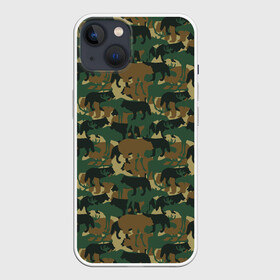 Чехол для iPhone 13 с принтом Звери (камуфляж) в Кировске,  |  | animals | camouflage | hunter | hunting | military | zoo | волк | дикая природа | егерь | животные | звери | зоопарк | камуфляж | лес | лиса | лось | медведь | милитари | олень | оружие | охота | охота на волка | охота на зайца