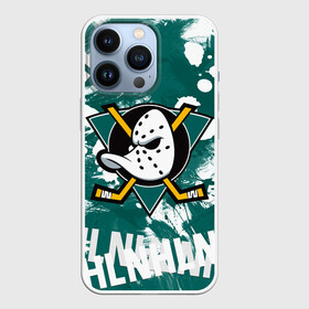 Чехол для iPhone 13 Pro с принтом Анахайм Дакс | Anaheim Ducks в Кировске,  |  | anahaim ducks | anaheim | anaheim ducks | ducks | hockey | mighty ducks | nhl | usa | дакс | могучие утята | нхл | спорт | сша | хоккей | шайба