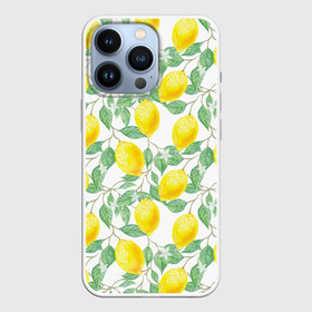 Чехол для iPhone 13 Pro с принтом Лимоны 3d в Кировске,  |  | 3d | background | branches | citrus | flowers | lemon | lemon tree | lemons | pattern | plant | tree | yellow | ветви | дерево | желтый | лимон | лимонное дерево | лимоны | листья | паттерн | растение | фон | цветы | цитрусы