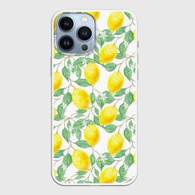 Чехол для iPhone 13 Pro Max с принтом Лимоны 3d в Кировске,  |  | 3d | background | branches | citrus | flowers | lemon | lemon tree | lemons | pattern | plant | tree | yellow | ветви | дерево | желтый | лимон | лимонное дерево | лимоны | листья | паттерн | растение | фон | цветы | цитрусы