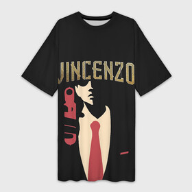 Платье-футболка 3D с принтом Винченцо в Кировске,  |  | vincenzo | винценцо | галстук | кассано | пистолет | со джунки
