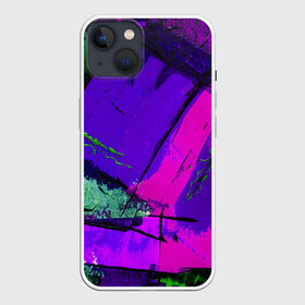 Чехол для iPhone 13 с принтом Фиолетово в Кировске,  |  | абстракция | пестрый | сиреневый | фиолетовый | яркий