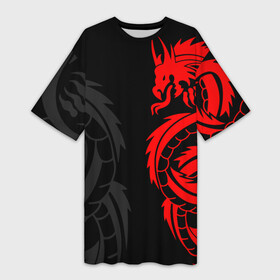 Платье-футболка 3D с принтом КРАСНЫЙ ДРАКОН ТАТУ  RED DRAGON TATTOO в Кировске,  |  | anime | blood | dragon | japan | katana | knight | samurai | senpai | snake | sun | warior | аниме | воин | дракон | животные | змея | катана | красный дракон | кровавая | кровавый | кровь | луна | меч | мифология | сакура | самураи | самурай |