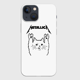 Чехол для iPhone 13 mini с принтом Metallica   Meowtallica. в Кировске,  |  | metallica | кот | котэ | металлика | музыка | рок