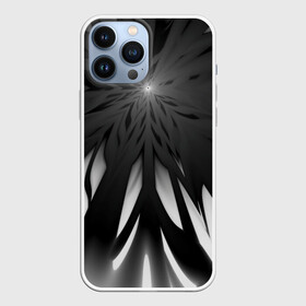 Чехол для iPhone 13 Pro Max с принтом Абстракция 353 3 в Кировске,  |  | абстрактный | абстракция | белый | звезда | линии | лучи | монохромный | сияние | фрактал | черно белый | черный