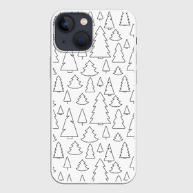 Чехол для iPhone 13 mini с принтом Простые елочки в Кировске,  |  | белый | елка | елочка | зима | зимний | простой узор