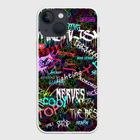 Чехол для iPhone 13 mini с принтом neon graffiti | Smile в Кировске,  |  | bright | graffiti | inscriptions | neon | smile | абстракция | граффити | надписи | неон | смайлы