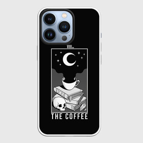 Чехол для iPhone 13 Pro с принтом The Coffee. Occult в Кировске,  |  | bone | bones | book | coffee | even | key | moon | night | occult | skull | space | star | tea | the | universe | вечер | вселенная | закат | звезда | звезды | ключ | книга | космос | кости | кость | кофе | луна | небо | ночь | оккультизм | оккультная | о