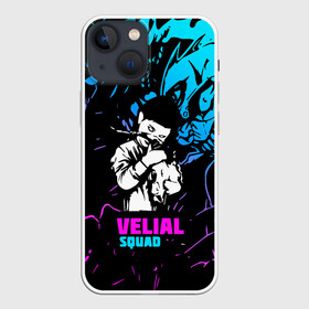 Чехол для iPhone 13 mini с принтом Velial Squad neon в Кировске,  |  | Тематика изображения на принте: pharaoh | velial | velial squad | velialsquad | велиал сквад | глубина | реакция | рэп