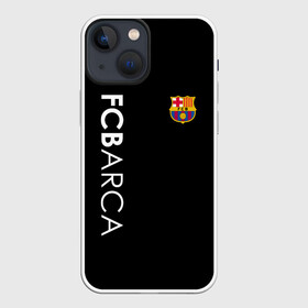 Чехол для iPhone 13 mini с принтом FC BARCA BLACK STYLE в Кировске,  |  | Тематика изображения на принте: barca | barcelona | fc barca | барка | барселона