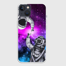 Чехол для iPhone 13 с принтом Космонавт и Водолаз Сотворение в Кировске,  |  | astronaut | cosmos | diver | elon musk | nasa | planet | space | spacex | star | universe | water | абстракция | астронавт | вода | водолаз | вселенная | галактика | дайвер | звезда | илон маск | космонавт | космос | микеланджело | наса