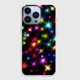 Чехол для iPhone 13 Pro с принтом ПРАЗДНИЧНЫЕ ОГОНЬКИ в Кировске,  |  | christmas | lights | new year | stars | гирлянда | звезды | зима | новый год | огни | праздник | разноцветные | текстура | яркие