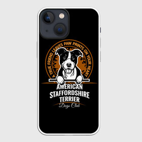 Чехол для iPhone 13 mini с принтом Американский Стаффордширский Терьер в Кировске,  |  | amstaff | boxer | bull terrier | fighting dog | pit bull terrier | terrier | амстафф | бойцовская собака | бойцовский пес | боксер | бультерьер | волкодав | друг ч | кинолог | пес | питбультерьер | собака