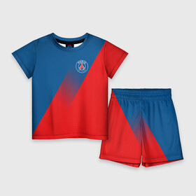 Детский костюм с шортами 3D с принтом PSG GRADIENT SPORT UNIFORM в Кировске,  |  | Тематика изображения на принте: paris saint germain | psg | saint | sport | париж | псг | псж | спорт | футбол