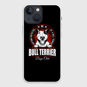 Чехол для iPhone 13 mini с принтом Бультерьер (Bull Terrier) в Кировске,  |  | bull terrier | bulldog | dog | fighting dog | pit bull | terrier | бойцовская собака | бульдог | бультерьер | год собаки | друг человека | животное | зверь | кинолог | кость | пёс | питбуль | порода собак | собака