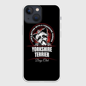 Чехол для iPhone 13 mini с принтом Йоркширский Терьер (Yorkshire Terrier) в Кировске,  |  | Тематика изображения на принте: york | yorkshire terrier | год | друг человека | животное | зверь | йорк | йоркширский терьер | карманная собака | кость | мальтезе | мальтийская болонка | манчестер терьер | мини собачка | пёс | скайтерьер