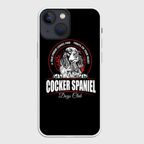 Чехол для iPhone 13 mini с принтом Кокер Спаниель (Cocker Spaniel) в Кировске,  |  | cocker spaniel | dog spaniel | k | английский спаниель | год собаки | друг человека | животное | зверь | кавалер спаниель | кинг чарльз спаниель | кинолог | кокер спаниель | охотничья собака | пёс