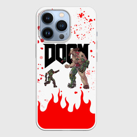 Чехол для iPhone 13 Pro с принтом Doomguy vs Cyberdemon (+спина) в Кировске,  |  | cyber demon | cyberdemon | demons | devil | doom | doom eternal | doom slayer | doomguy | hell | slayer | ад | демон | демоны | дум | думгай | кибер демон | кибердемон | солдат рока