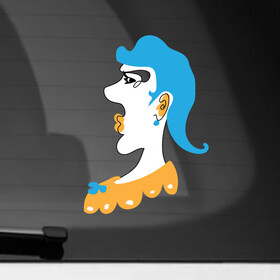 Наклейка на автомобиль с принтом Синие волосы в Кировске, ПВХ |  | девушка | директор | директорка | женский | женщина | карикатура | руководитель | феминитив | шарж | юмор