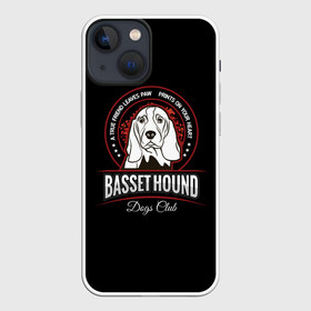Чехол для iPhone 13 mini с принтом Бассет Хаунд (Basset Hound) в Кировске,  |  | animal | dog | hunter | бассет хаунд | год собаки | гончая собака | друг человека | животное | зверь | кинолог | легавая | охотник | охотничья собака | пёс | порода собак | собака бассет хаунд | собаковод
