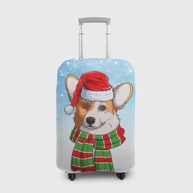 Чехол для чемодана 3D с принтом Новогодний Корги   New Years Corgi в Кировске, 86% полиэфир, 14% спандекс | двустороннее нанесение принта, прорези для ручек и колес | christmas | corgi | dog | santa | дед мороз | елка | зима | корги | новый год | рождество | санта | снег | снегурочка | снежинка | собака | собачка | щенок