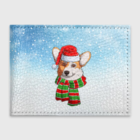 Обложка для студенческого билета с принтом Новогодний Корги   New Years Corgi в Кировске, натуральная кожа | Размер: 11*8 см; Печать на всей внешней стороне | christmas | corgi | dog | santa | дед мороз | елка | зима | корги | новый год | рождество | санта | снег | снегурочка | снежинка | собака | собачка | щенок