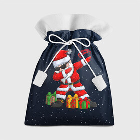 Подарочный 3D мешок с принтом SANTA DABBING в Кировске, 100% полиэстер | Размер: 29*39 см | Тематика изображения на принте: christmas | dab | dabbing | santa | дед мороз | елка | зима | новый год | подарок | рождество | санта | снег | снегурочка | снежинка