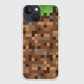 Чехол для iPhone 13 mini с принтом ЗЕМЛЯ | DIRT | MINECRAFT в Кировске,  |  | block | box | dirt | minecraft | pixels | texture | биом | блок | земля | майнкрафт | пиксели | пиксельный | текстура