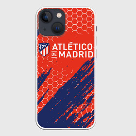 Чехол для iPhone 13 mini с принтом Atletico Madrid: Football Club. в Кировске,  |  | atletico madrid | fc | football | football club | sport | атлетико мадрид | мадрид | спорт | спортивные | униформа | фирменные цвета | фк | футбол | футбольный клуб