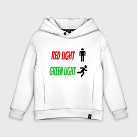 Детское худи Oversize хлопок с принтом Red, Green Light в Кировске, френч-терри — 70% хлопок, 30% полиэстер. Мягкий теплый начес внутри —100% хлопок | боковые карманы, эластичные манжеты и нижняя кромка, капюшон на магнитной кнопке | 001 | 067 | 101 | 199 | 212 | 456 | game | korea | mask | netflix | ojingeo geim | squid game | деньги | игра | игра в кальмара | кальмар | кино | кореец | корея | криминал | кровь | маска | нетфликс | сериал | триллер