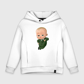 Детское худи Oversize хлопок с принтом Baby Boss в Кировске, френч-терри — 70% хлопок, 30% полиэстер. Мягкий теплый начес внутри —100% хлопок | боковые карманы, эластичные манжеты и нижняя кромка, капюшон на магнитной кнопке | Тематика изображения на принте: baby | babycorp | boss | большой | босс | дети | дитя | малыш | младенец | молокососс | ребенок