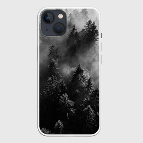 Чехол для iPhone 13 с принтом МРАЧНЫЙ ЛЕС | FOREST в Кировске,  |  | forest | деревья | дым | лес | мрачный лес | природа | туман