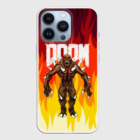 Чехол для iPhone 13 Pro с принтом DOOM IMP | FIRE AND MONSTER в Кировске,  |  | Тематика изображения на принте: demons | devil | doom | doom eternal | doom slayer | fire | hell | imp | ад | демон | демоны | дум | имп | огонь | фаер