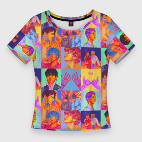 Женская футболка 3D Slim с принтом BTS  БТС  БИТИЭС  АРТ  ВСЕ УЧАСТНИКИ в Кировске,  |  | bts | bts boy | bts love | k pop | love yourself | айдол | битиэс | бтс | группа | ким тэ хен | солисты bts | участники группы | фанфик бтс | чон чонгук