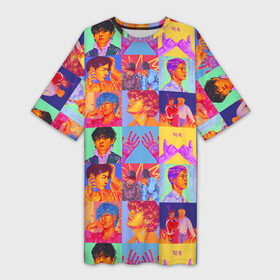 Платье-футболка 3D с принтом BTS  БТС  БИТИЭС  АРТ  ВСЕ УЧАСТНИКИ в Кировске,  |  | bts | bts boy | bts love | k pop | love yourself | айдол | битиэс | бтс | группа | ким тэ хен | солисты bts | участники группы | фанфик бтс | чон чонгук