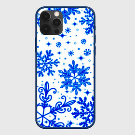 Чехол для iPhone 12 Pro Max с принтом Белая Зима в Кировске, Силикон |  | christmas | cold | happy new year | ice | merry christmas | new year | snow | snowflakes | winter | голубые снежинки | декабрь | зима | зимний орнамент | зимний узор | кристаллы | новогодний принт | новый год | подарок | природа | рождество