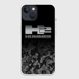 Чехол для iPhone 13 с принтом H2 | HUMMER LOGO в Кировске,  |  | Тематика изображения на принте: auto | h1 | h2 | hammer | hmmwv | hummer | logo | авто | ам | военный | военный автомобиль | лого | логотип | милитари | миллитари | хаки | хамер | хаммер